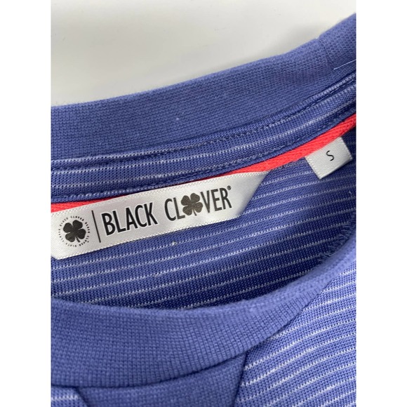 Black Clover Small Blue White Striped Silicon Logo‎ Long Sleeve Pullover Sweater - Picture 2 of 5